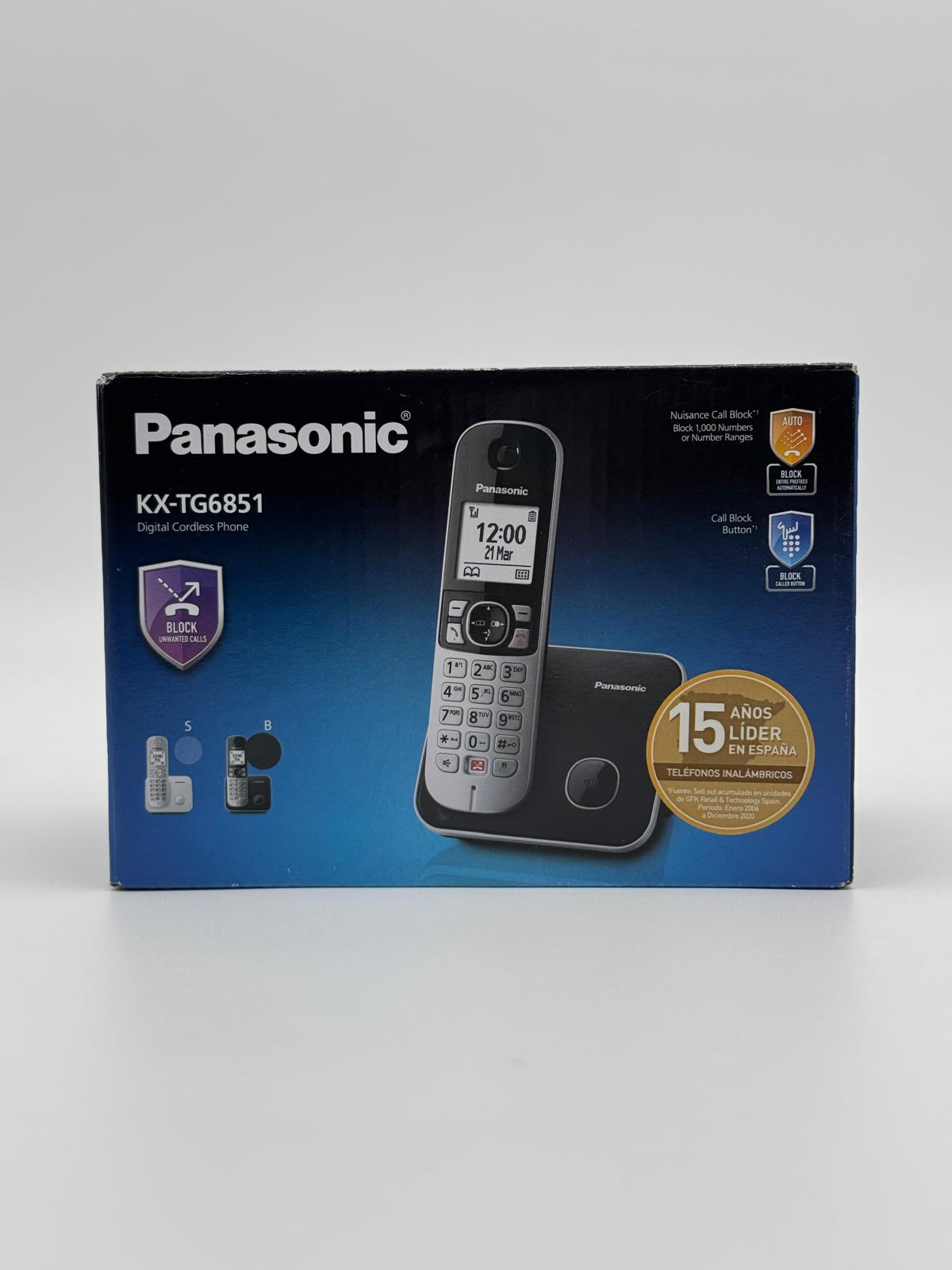 Panasonic KX-TG6851 – Schnurloses Telefon mit Anrufblocker und Komfortfunktionen