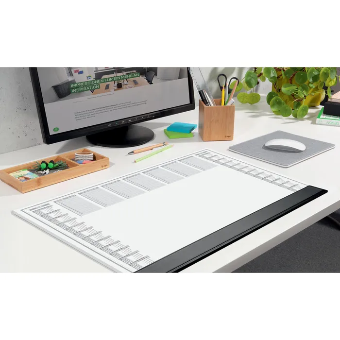Sigel Schreibunterlage HO365 – B-Ware | Weiß, 59,5 x 41 cm, mit Kalender & Kantenschutz