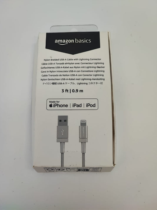Amazon Basics Verbindungskabel Lightning auf USB-A, Nylon-umantelt