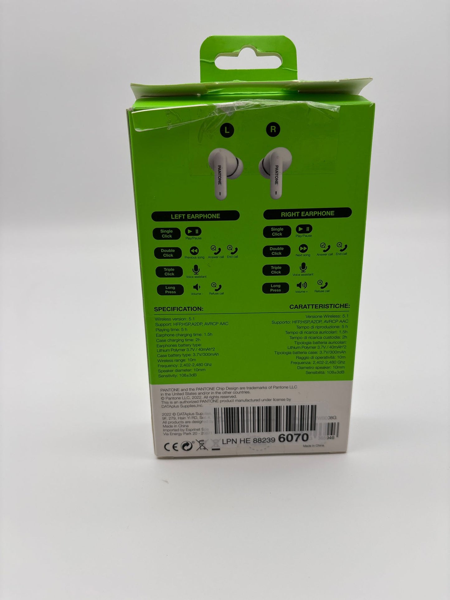 Celly, Pantone In-Ear-Bluetooth-Ohrhörer mit 10 m Reichweite, kabellose Kopfhörer