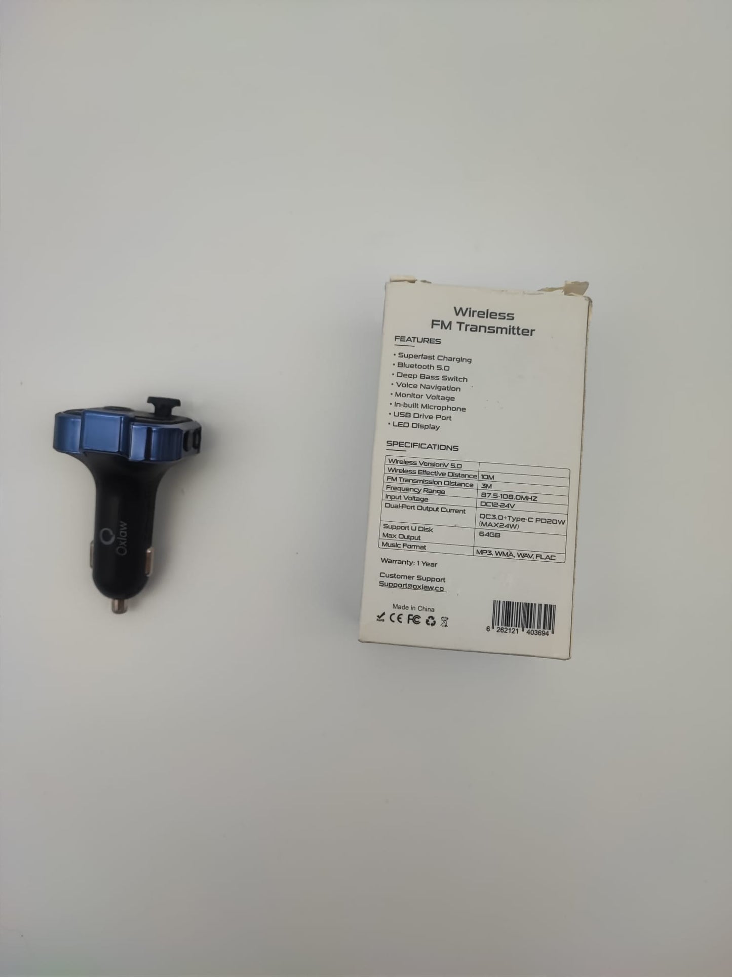 Oxlaw Bluetooth FM-Sender Tranmitter