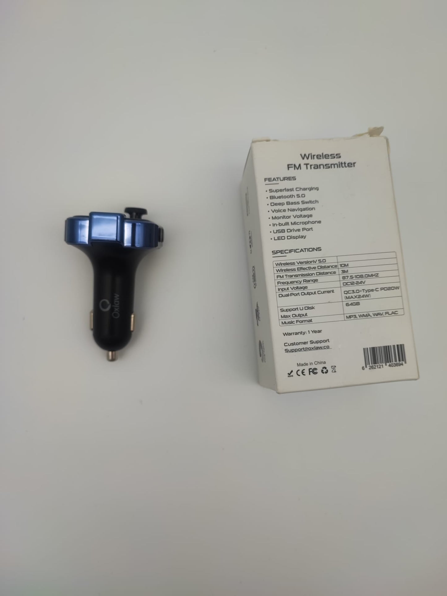 Oxlaw Bluetooth FM-Sender Tranmitter