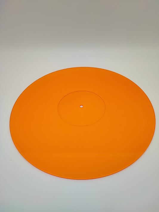 Hudson Hi-Fi Acrylic Turntable Mat | OrangeLit | LP Slipmat Made in USA