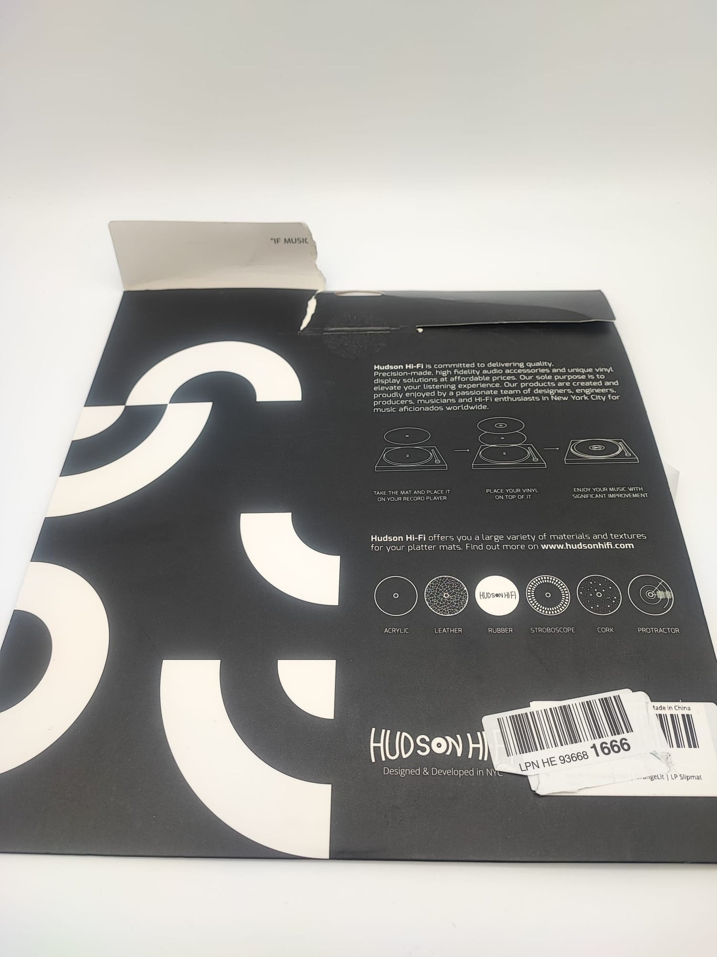 Hudson Hi-Fi Acrylic Turntable Mat | OrangeLit | LP Slipmat Made in USA