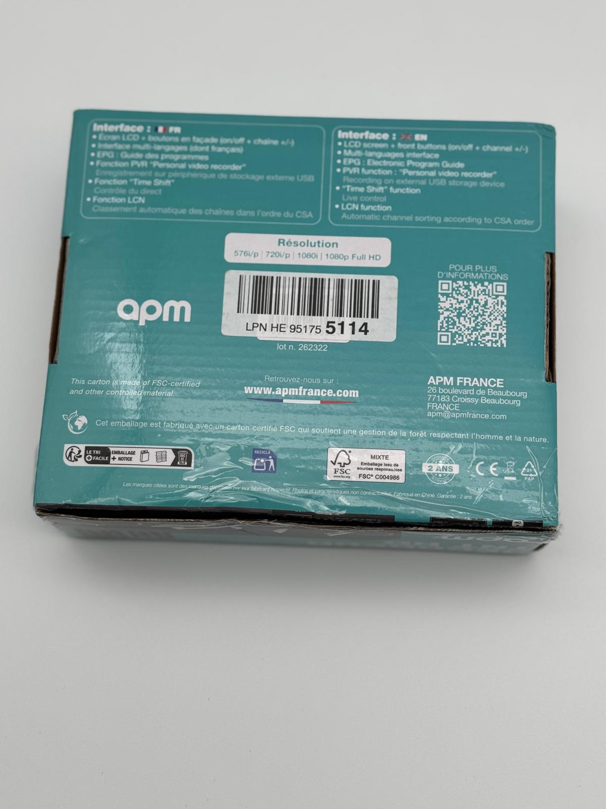 APM TNT Full HD 1080p Decoder – H.265 HEVC Tuner