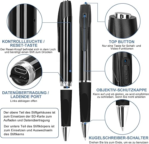 FINSUI Mini Kamera 32GB 1080P Überwachung Kamera Tragbar