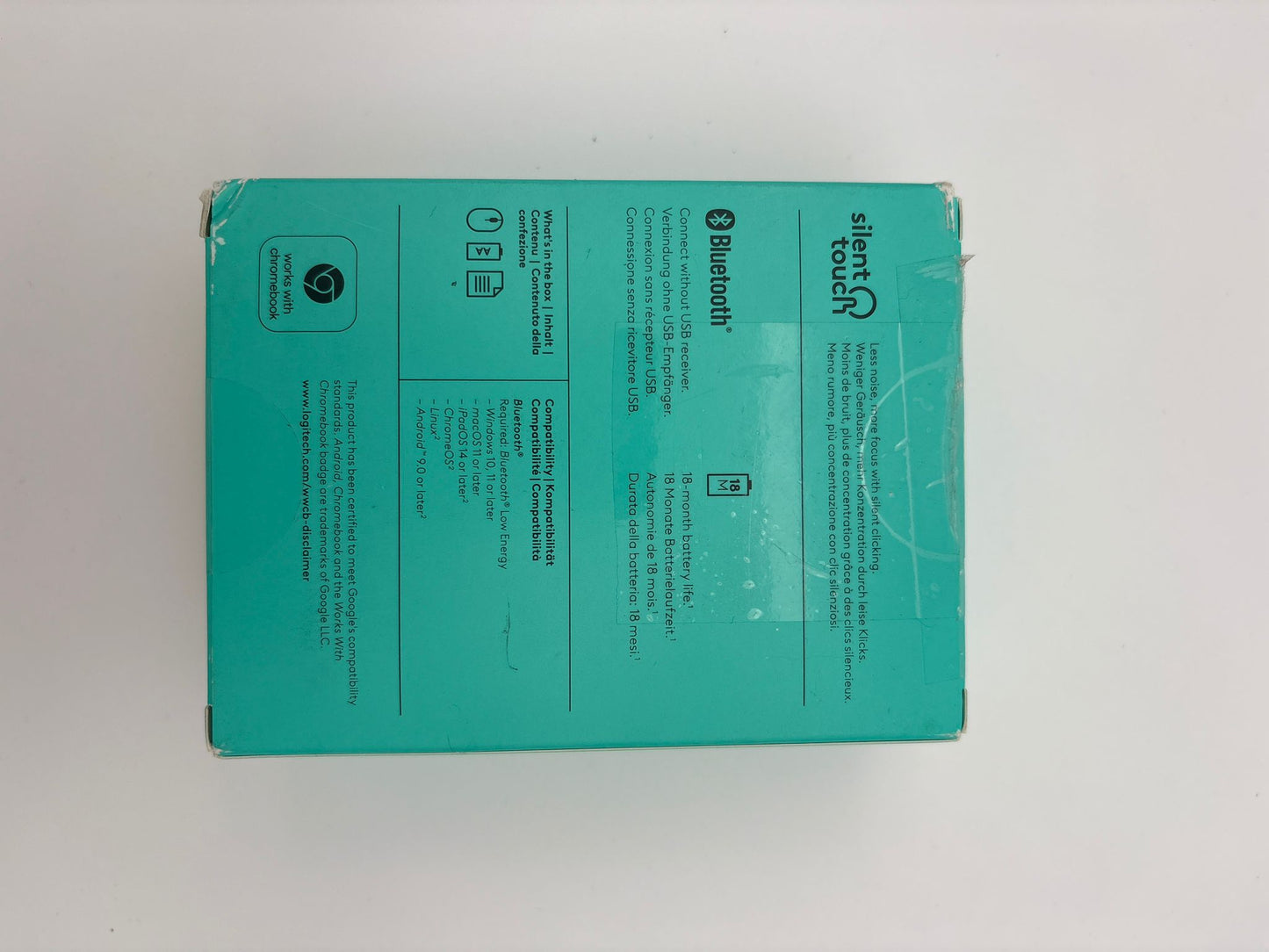 Logitech Maus M240 Silent Bluetooth Mouse, 3 Tasten, 4000 dpi, kabellos, schwarz