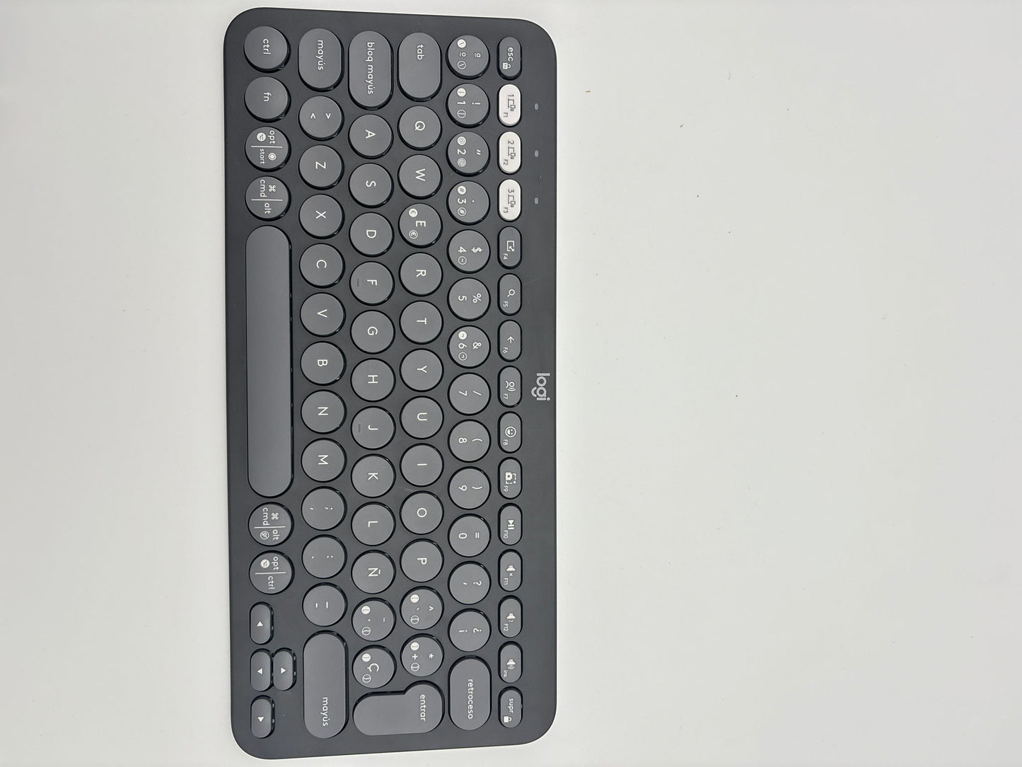 Logitech Pebble Keys 2 K380s Bluetooth Tastatur – Grafit, Spanisch
