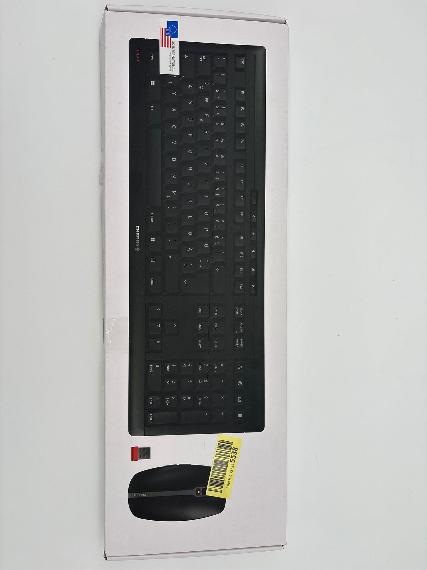 CHERRY STREAM DESKTOP, Kabelloses Tastatur- und Maus-Set, EU-Layout (QWERTY), 2,4 GHz Funk, Leiser T